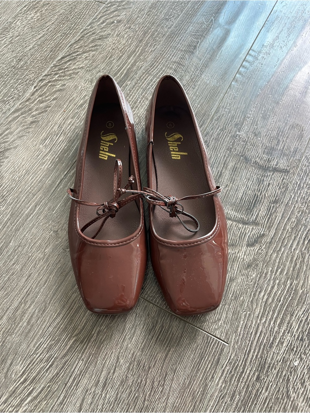 Women's Square-Toe Ballet Flats in Brown
